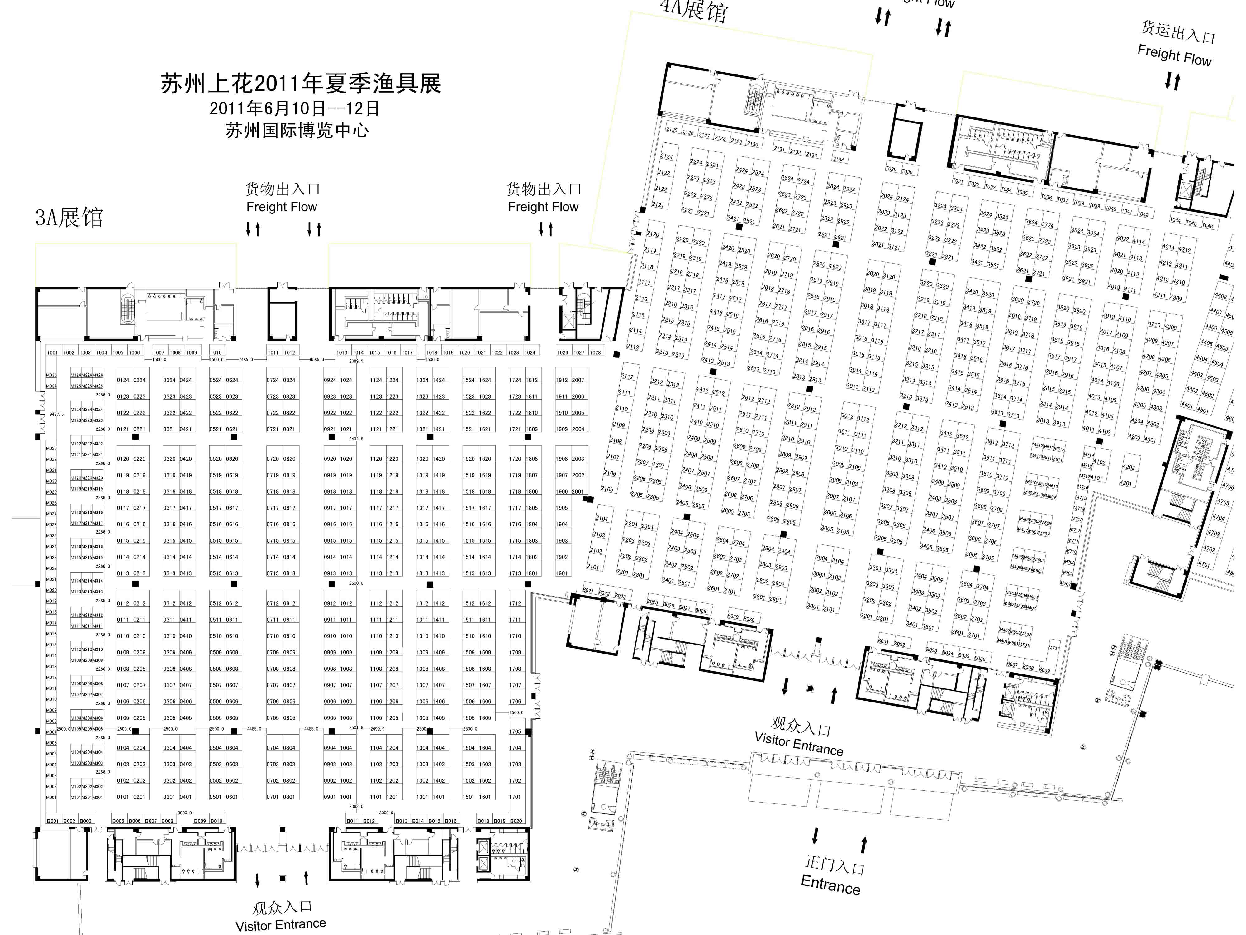 苏州上花2011年冬季渔具展的平面图