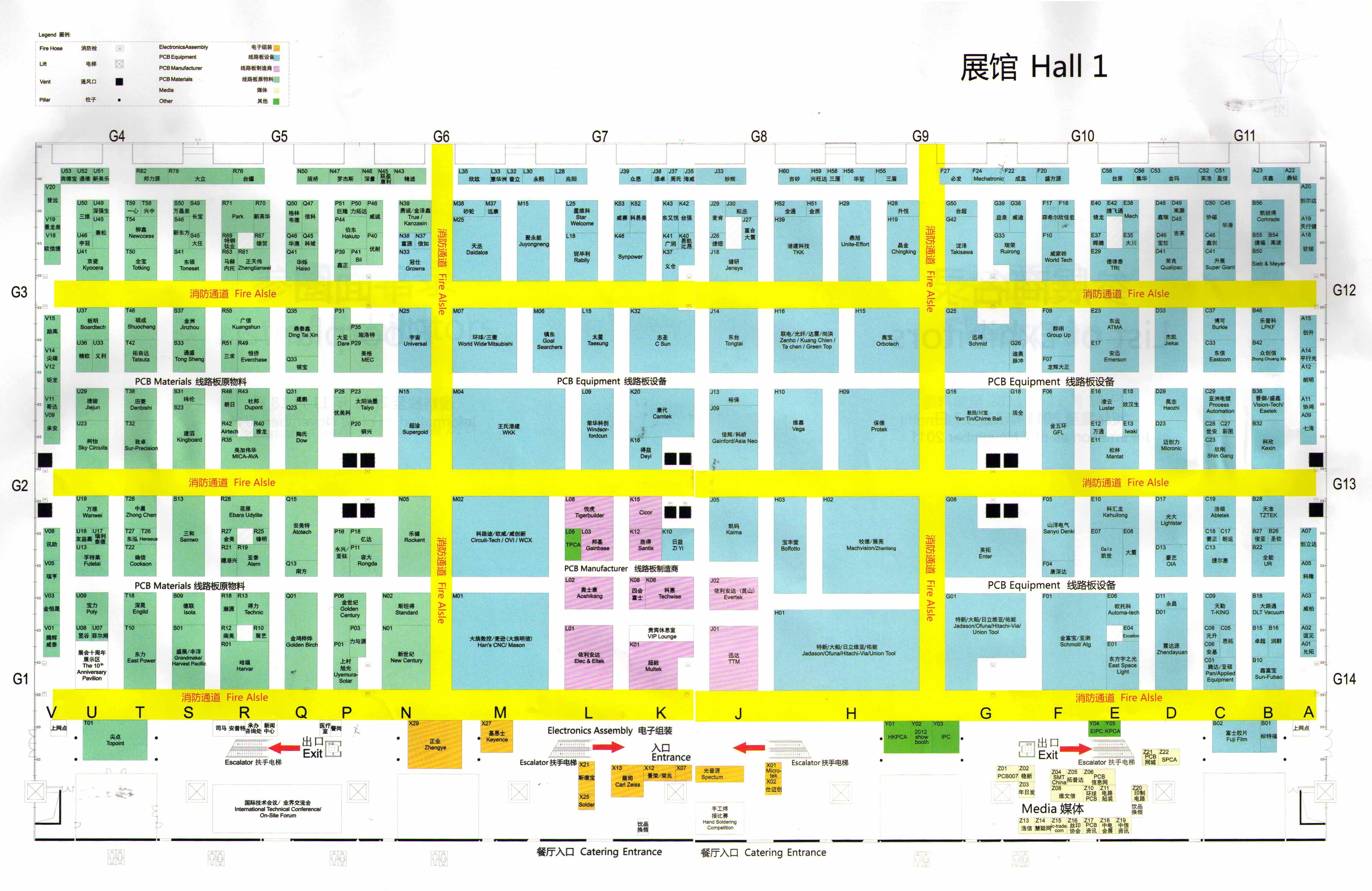 2011国际线路板及电子组装展览会的平面图