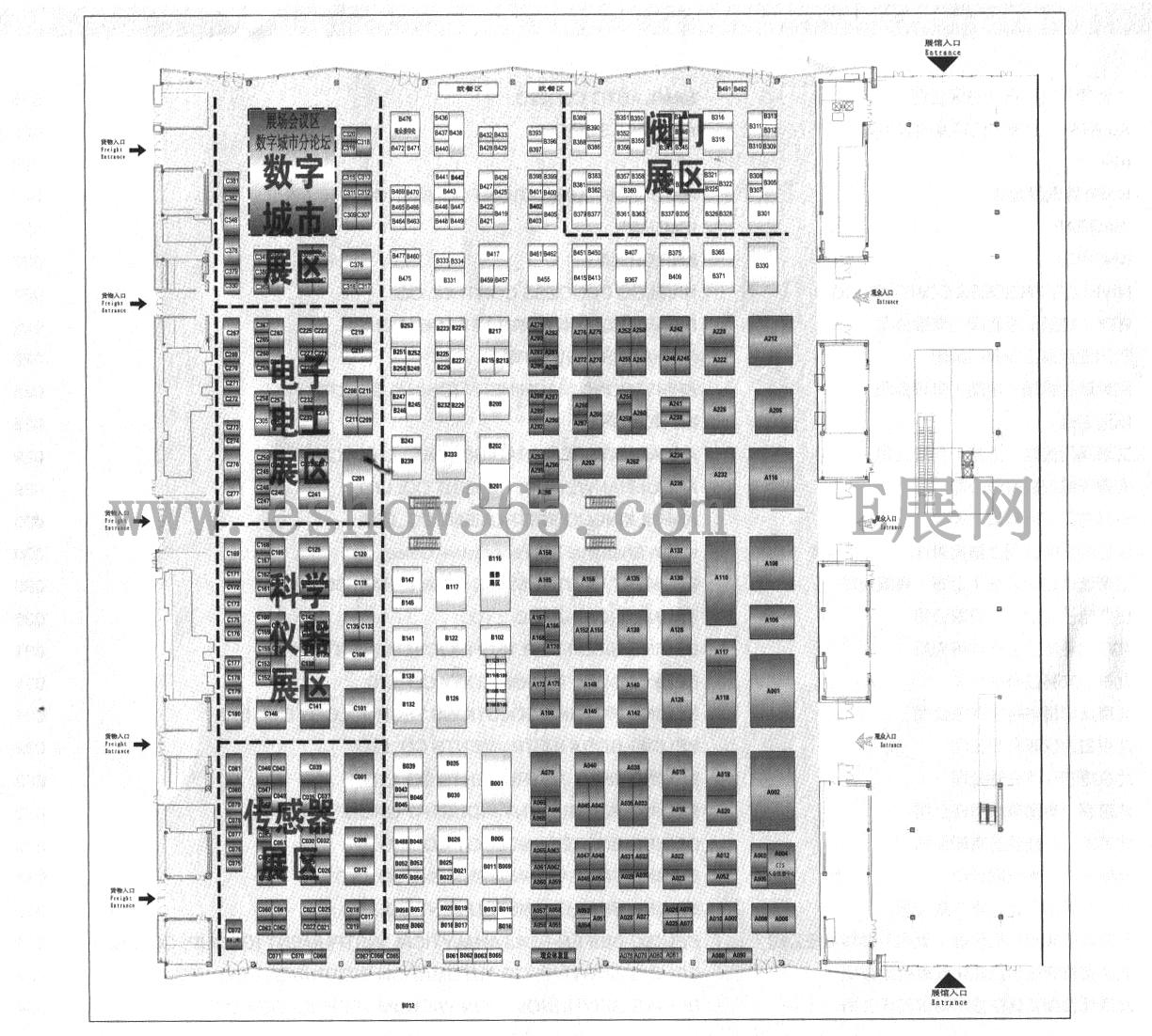 2012国际质量检测分析技术及测量测试仪器仪表展览会的平面图