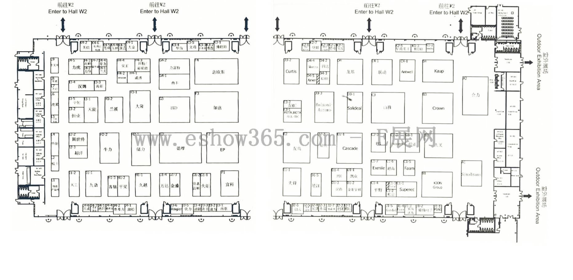2012亚洲国际动力传动展和亚洲物流展的平面图