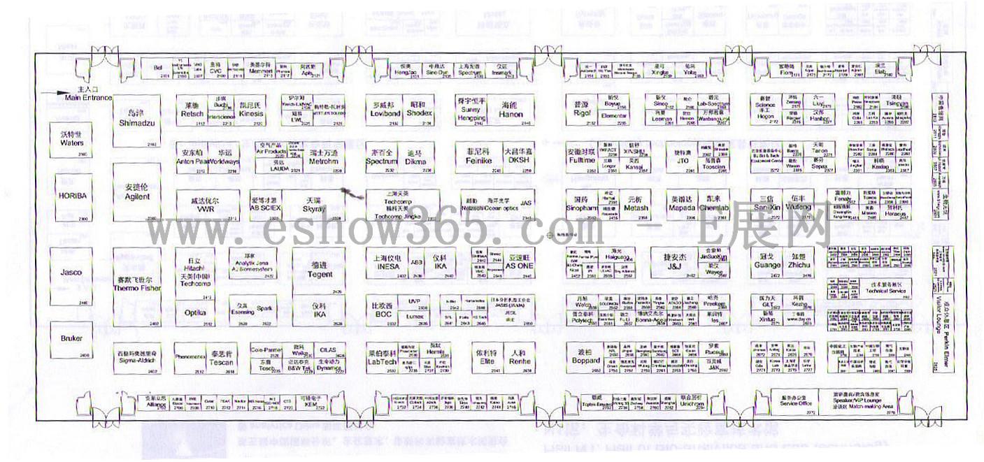 2012慕尼黑上海分析生化展的平面图