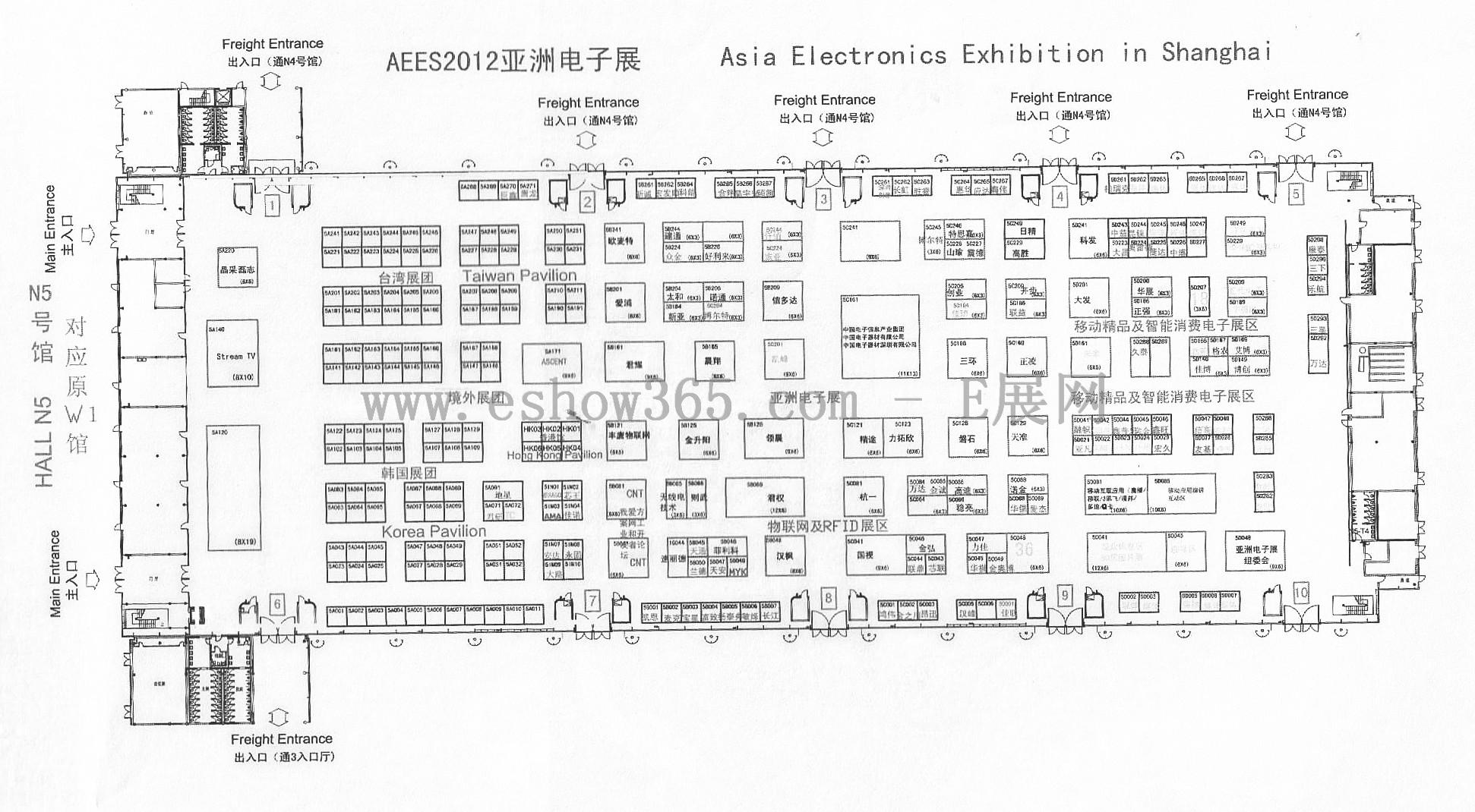 2012第80届中国（上海）电子展览会的平面图