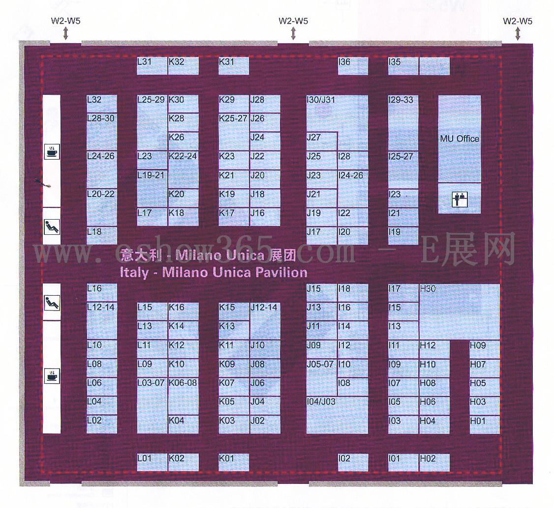 2012中国国际纺织面料及辅料（秋冬）博览会的平面图