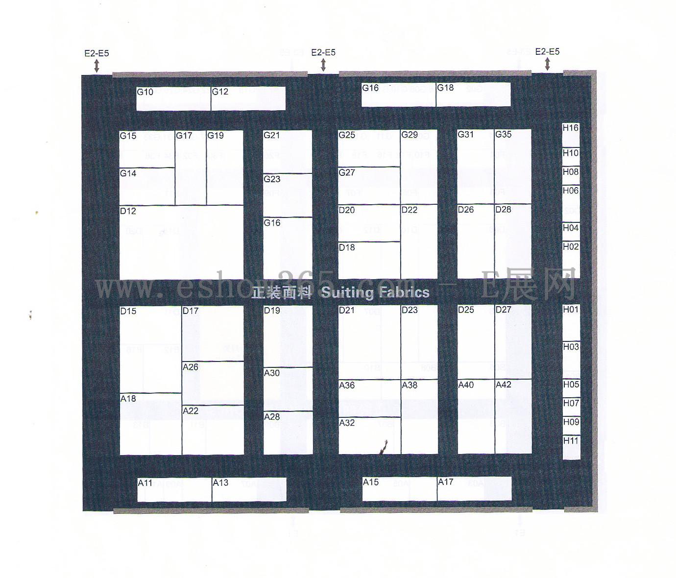 2012中国国际纺织面料及辅料（秋冬）博览会的平面图