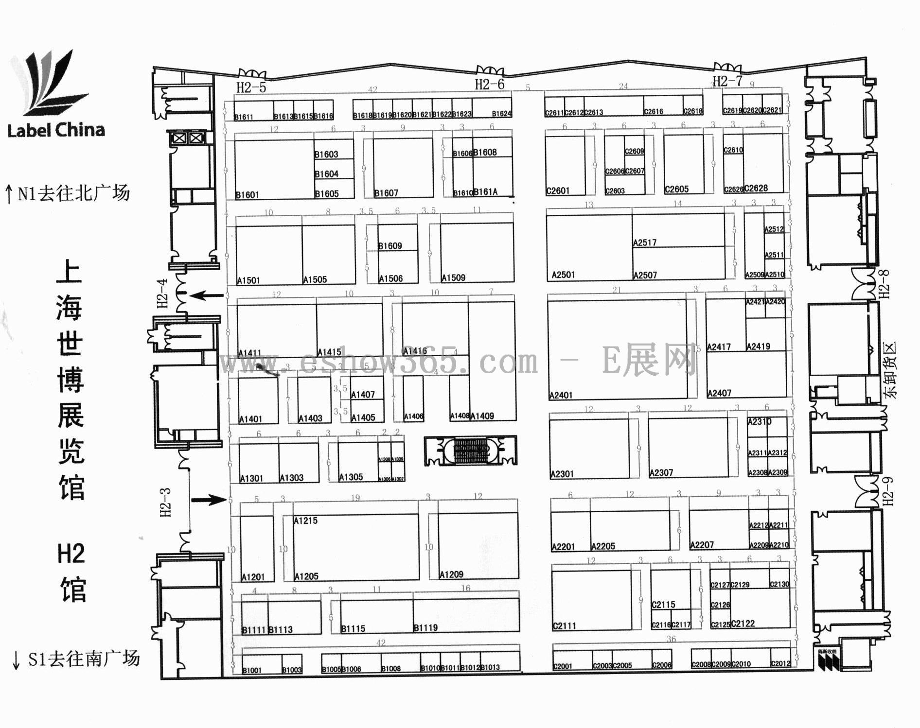 2012中国国际标签技术展览会的平面图