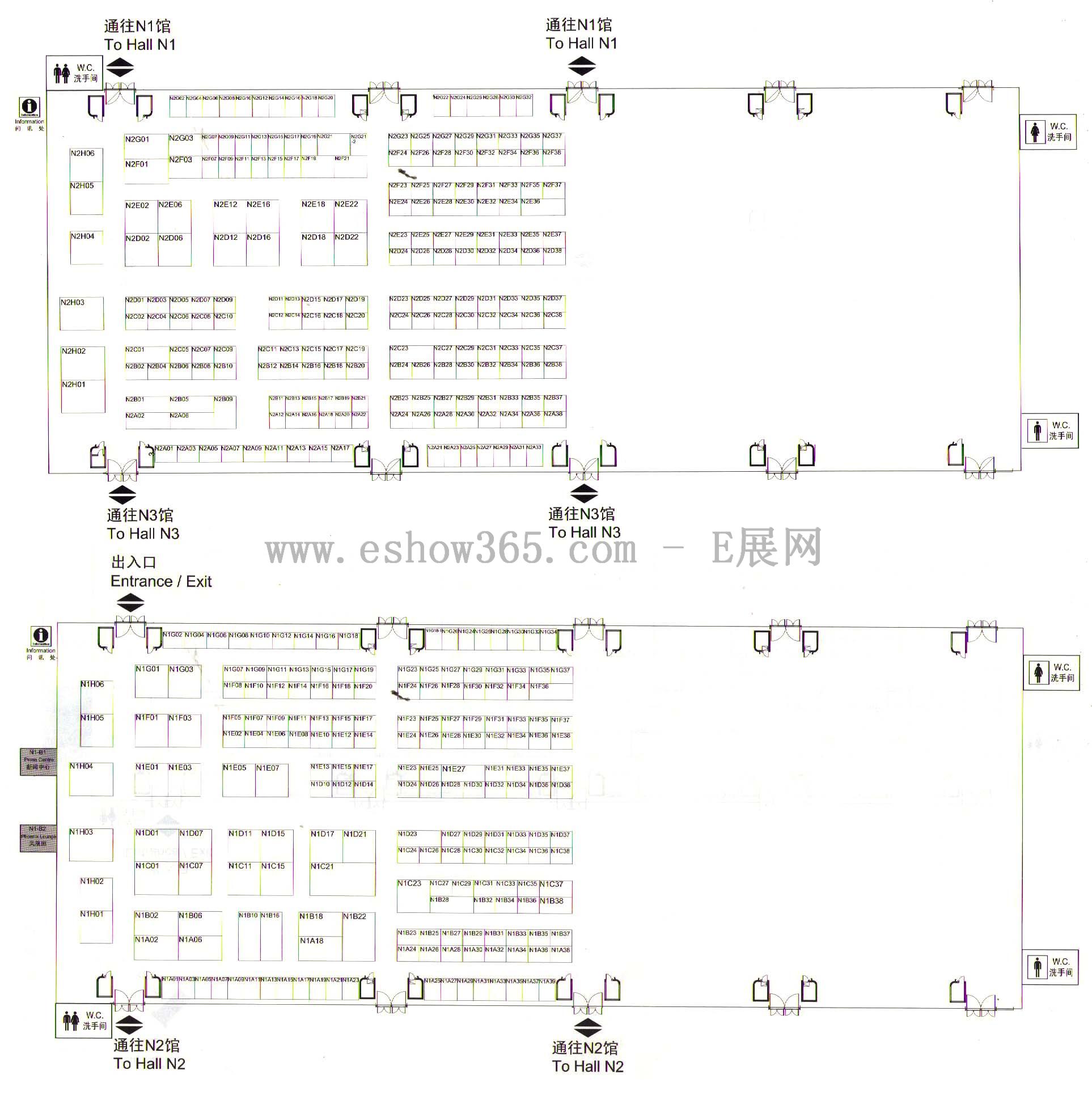 2012上海国际汽车零配件、维修检测诊断设备及服务用品展览会的平面图