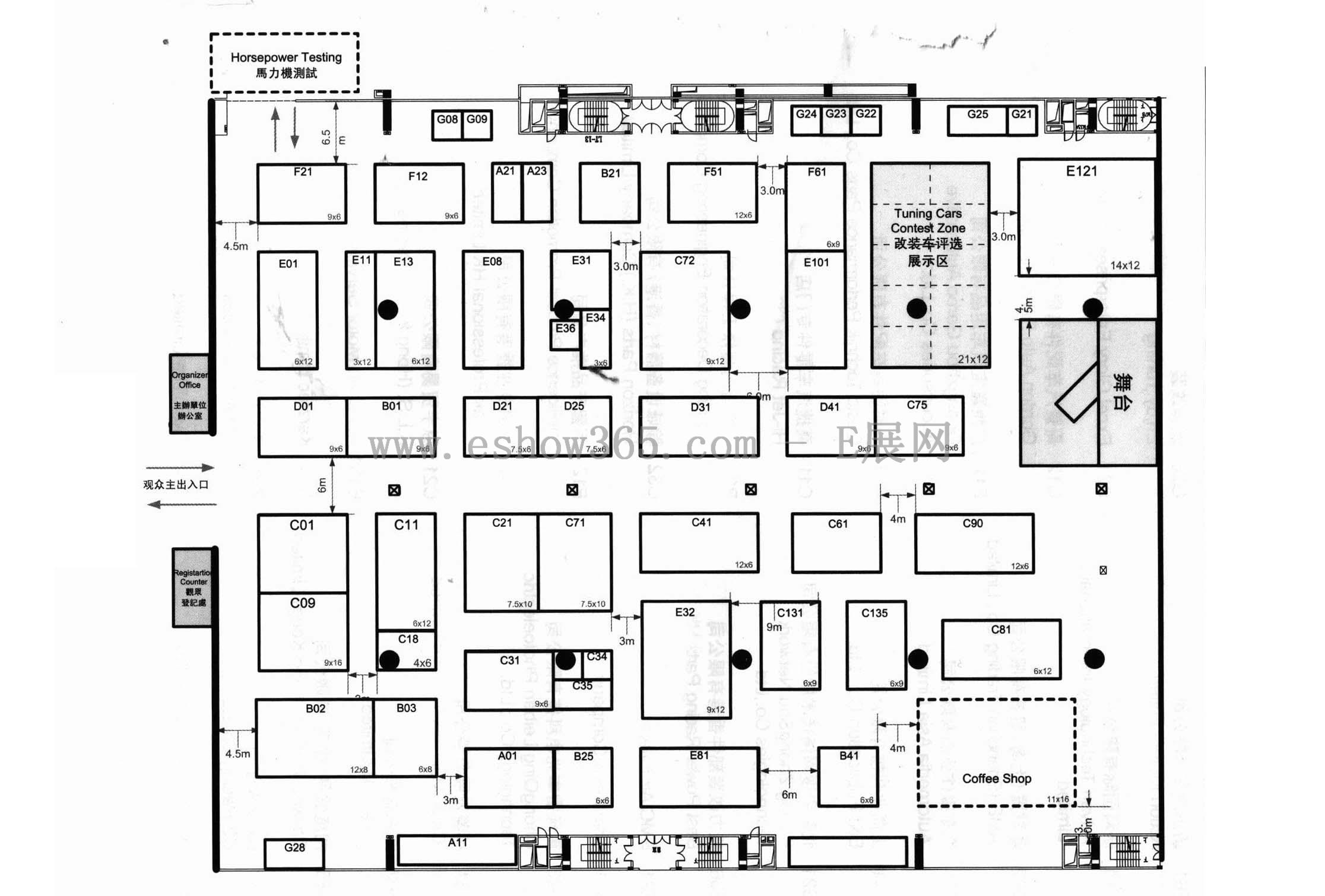 2012广州国际汽车改装展览会 的平面图