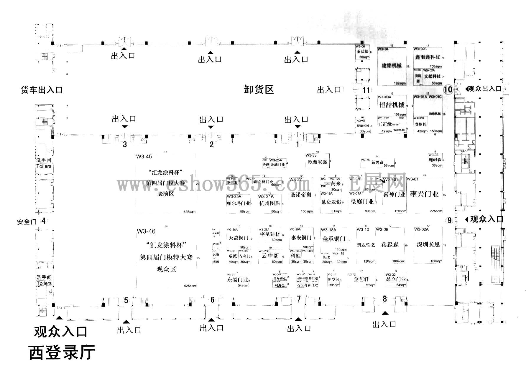 2013第十二届中国国际门业展览会的平面图